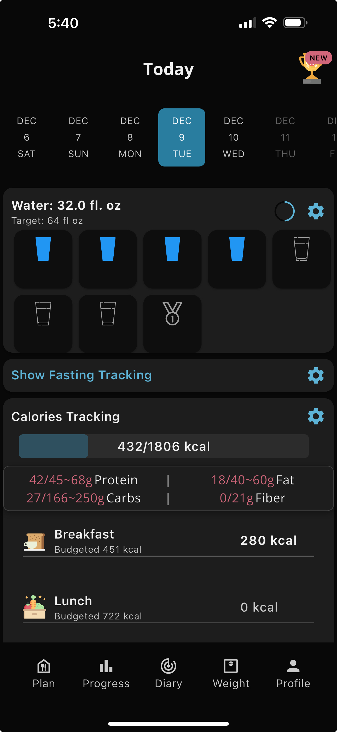 Calories Tracker AI app screenshot